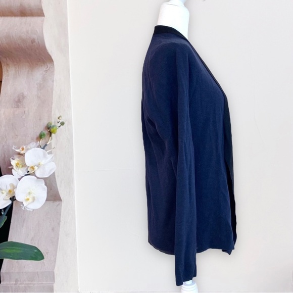 Eileen Fisher Navy Blue And Black Open Front Cardigan Sweater Jacket XS - Picture 2 of 10